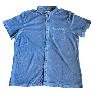 Marine‎ Layer Shirt Men's XXL Blue Vintage Heavy Slub Button Up Pocket Casual